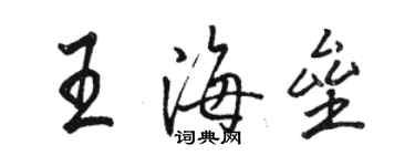 骆恒光王海垒行书个性签名怎么写
