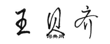 骆恒光王贝齐行书个性签名怎么写