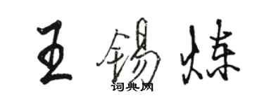 骆恒光王锡炼行书个性签名怎么写