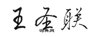 骆恒光王圣联行书个性签名怎么写