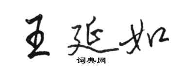 骆恒光王延如行书个性签名怎么写