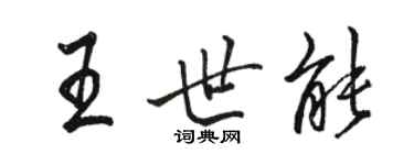 骆恒光王世能行书个性签名怎么写