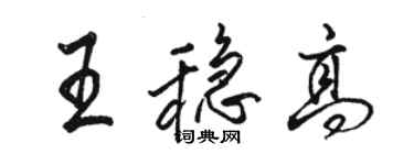 骆恒光王稳高行书个性签名怎么写