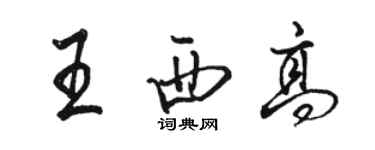 骆恒光王西高行书个性签名怎么写