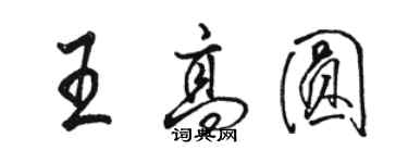 骆恒光王高圆行书个性签名怎么写