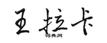 骆恒光王拉卡行书个性签名怎么写