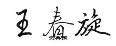 骆恒光王春旋行书个性签名怎么写