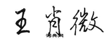 骆恒光王肖微行书个性签名怎么写