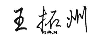 骆恒光王拓州行书个性签名怎么写