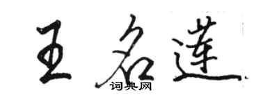 骆恒光王名莲行书个性签名怎么写