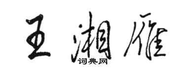 骆恒光王湘雁行书个性签名怎么写