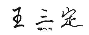 骆恒光王三定行书个性签名怎么写