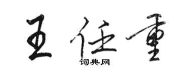 骆恒光王任重行书个性签名怎么写