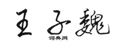 骆恒光王子魏行书个性签名怎么写