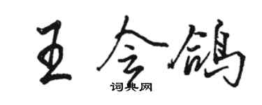 骆恒光王会鸽行书个性签名怎么写