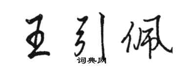 骆恒光王引佩行书个性签名怎么写