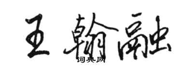 骆恒光王翰融行书个性签名怎么写