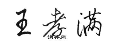 骆恒光王孝满行书个性签名怎么写