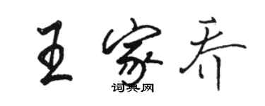 骆恒光王家乔行书个性签名怎么写