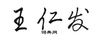 骆恒光王仁发行书个性签名怎么写