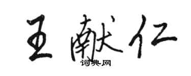 骆恒光王献仁行书个性签名怎么写
