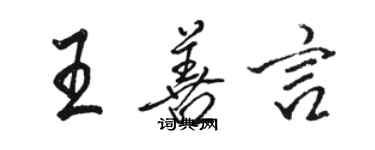 骆恒光王善言行书个性签名怎么写