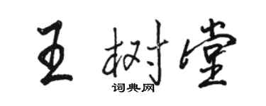 骆恒光王树堂行书个性签名怎么写