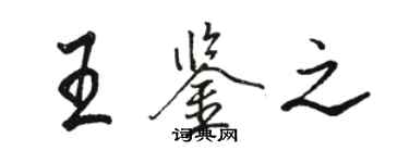 骆恒光王鉴之行书个性签名怎么写