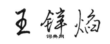 骆恒光王锌焰行书个性签名怎么写