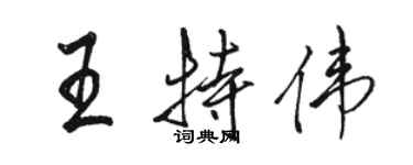 骆恒光王特伟行书个性签名怎么写