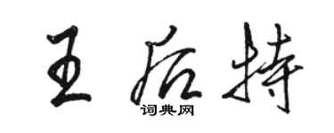 骆恒光王后特行书个性签名怎么写