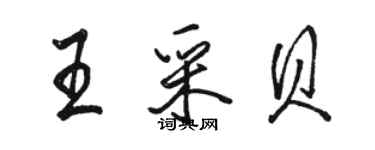 骆恒光王采贝行书个性签名怎么写