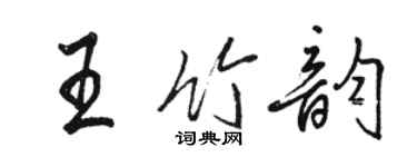 骆恒光王竹韵行书个性签名怎么写