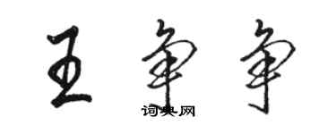 骆恒光王争争行书个性签名怎么写