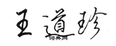 骆恒光王道珍行书个性签名怎么写
