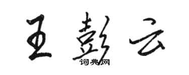 骆恒光王彭云行书个性签名怎么写