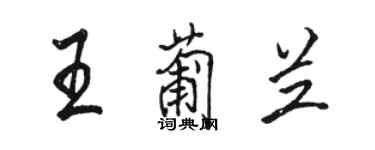 骆恒光王葡兰行书个性签名怎么写