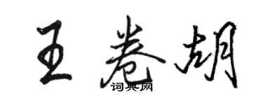 骆恒光王卷胡行书个性签名怎么写