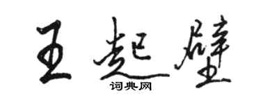 骆恒光王起壁行书个性签名怎么写