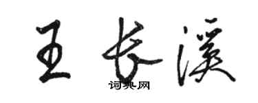 骆恒光王长溪行书个性签名怎么写