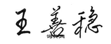 骆恒光王善稳行书个性签名怎么写