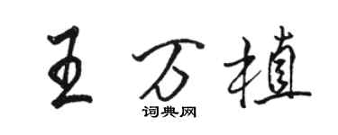 骆恒光王万植行书个性签名怎么写