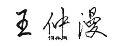 骆恒光王仲漫行书个性签名怎么写