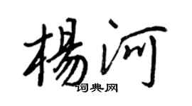王正良杨河行书个性签名怎么写