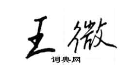 王正良王微行书个性签名怎么写