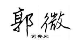 王正良郭微行书个性签名怎么写