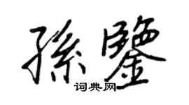 王正良孙鉴行书个性签名怎么写