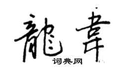 王正良龙韦行书个性签名怎么写