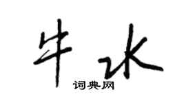 王正良牛水行书个性签名怎么写