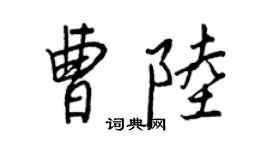 王正良曹陆行书个性签名怎么写